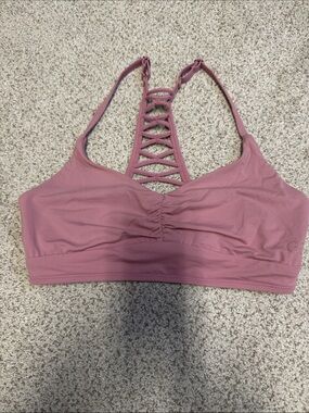 CALIA by Carrie Underwood Mauve Lace-Back Bikini Top